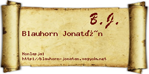 Blauhorn Jonatán névjegykártya