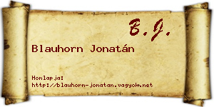 Blauhorn Jonatán névjegykártya