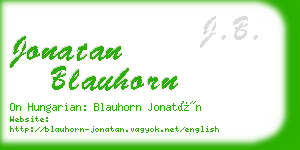 jonatan blauhorn business card